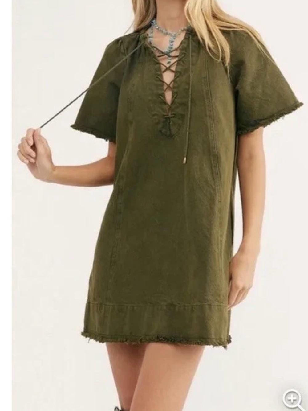 Free people ‘ when heart align ‘ dress army green XS women